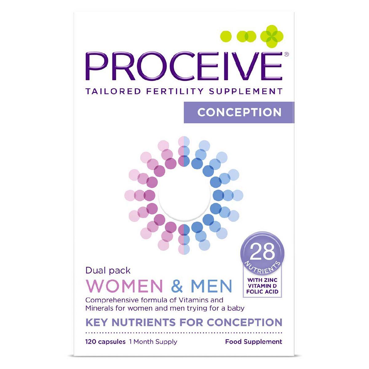 Proceive Advanced Fertility Supplement Women &amp;amp; Men Dual Pack - 120 Capsules