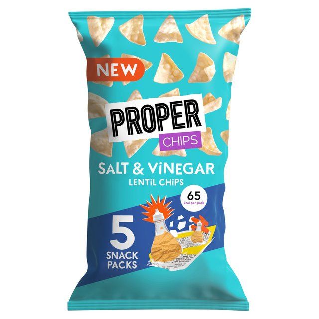 Properchips Salt &amp;amp; Vinegar Lentil Chips   5 per pack