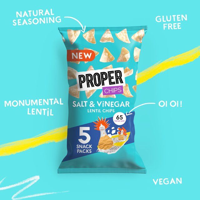 Properchips Salt &amp;amp; Vinegar Lentil Chips   5 per pack