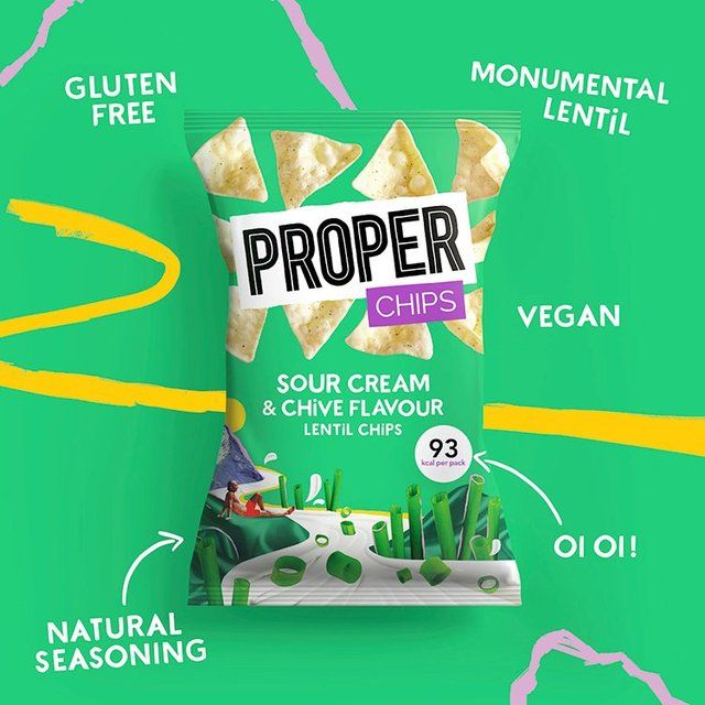 Properchips Sour Cream &amp;amp; Chive Lentil Chips   20g