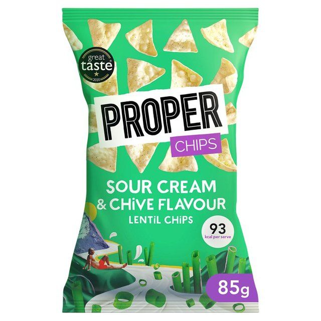 Properchips Sour Cream &amp;amp; Chive Lentil Chips   85g