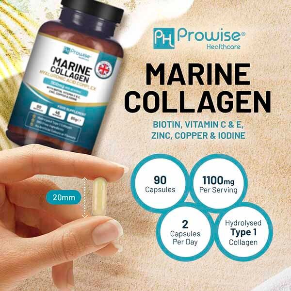 Prowise Marine Collagen with Hyaluronic Acid 1100mg  90 Caps