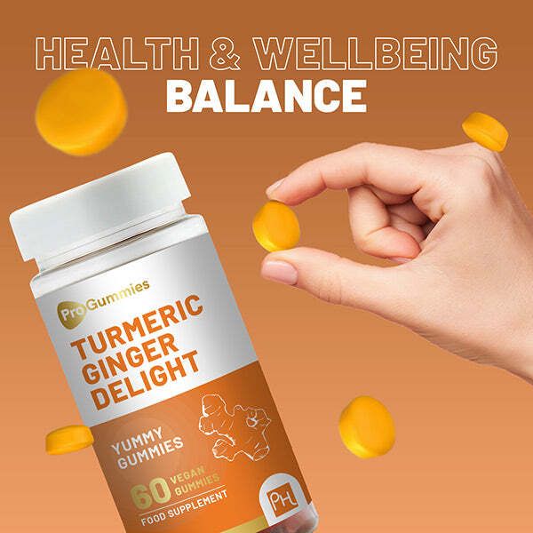 Prowise Turmeric &amp;amp; Ginger Gummies 60 Gummies Peach Flavour