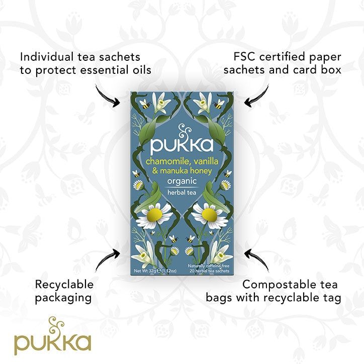 Pukka Chamomile, Vanilla &amp;amp; Manuka Honey 20 Tea Bags