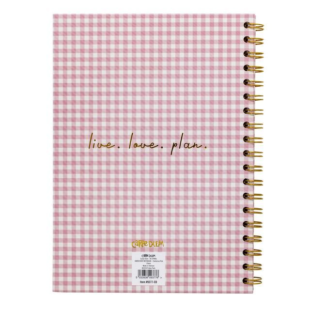 Pukka Pad - Carpe Diem B5 Spiral Hardcover Notebook Pink Check