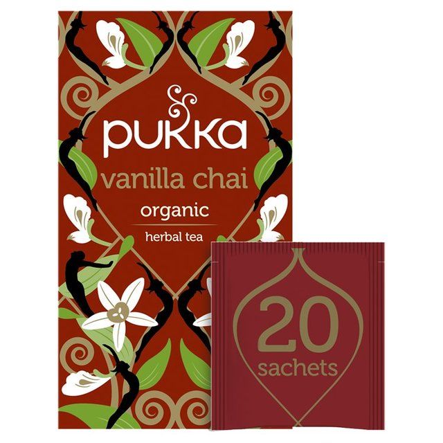 Pukka Tea Organic Vanilla Chai Tea Bags   20 per pack