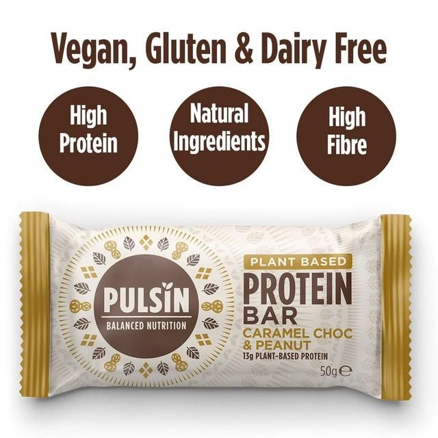 Pulsin Caramel Choc &amp;amp; Peanut Vegan Protein Bar    50g
