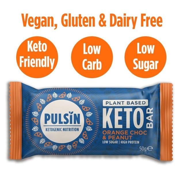 Pulsin Orange Choc &amp;amp; Peanut Vegan Keto Bar    50g