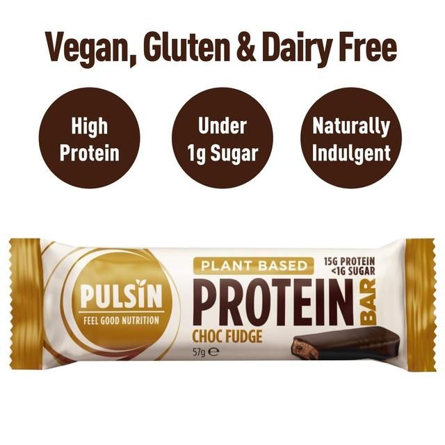 Pulsin Vegan Choc Fudge Protein Bar   57g