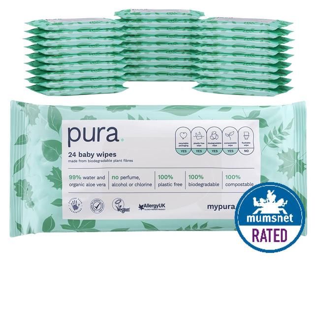 Pura Eco Baby Wipes Multipack   24 x 28 per pack