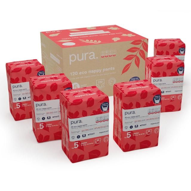 Pura Eco Nappy Pants Size 5 (9-14kg) Mega Pack   6 x 20 per pack