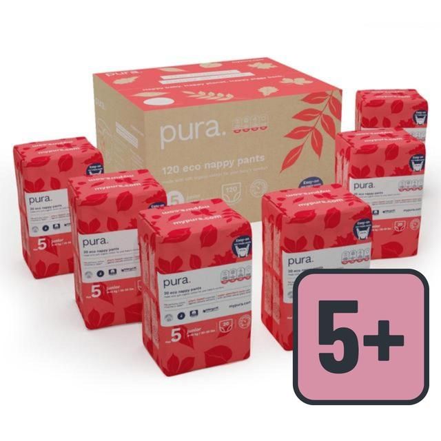 Pura Eco Nappy Pants Size 5 (9-14kg) Mega Pack   6 x 20 per pack