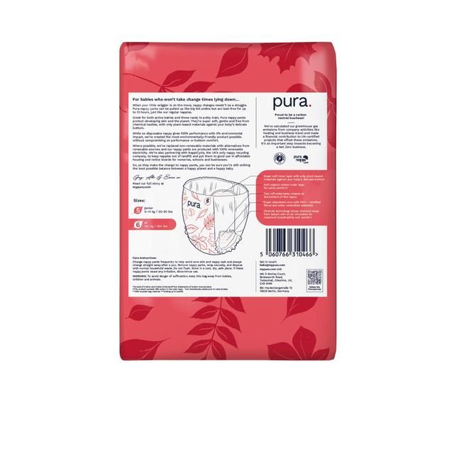 Pura Eco Nappy Pants Size 6 (14Kg+) Mega Pack   6 x 18 per pack
