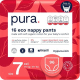 Pura High Performance Eco Nappy Pants Size 7 (17+ kg) Mega Pack   6 x 16 per pack