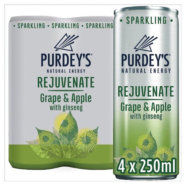 Purdey's Natural Energy  Rejuvenate Grape &amp;amp; Apple   4 x 250ml