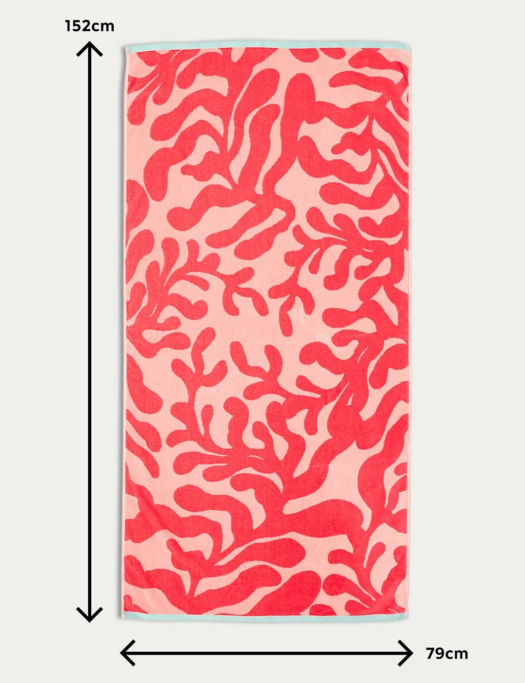 Pure Cotton Coral Beach Towel