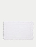 Pure Cotton Scalloped Bath Mat