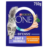 Purina One Coat &amp;amp; Hairball Chicken Dry Cat Food    750g