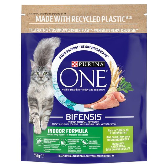 Purina One Indoor Turkey Dry Cat Food   750g