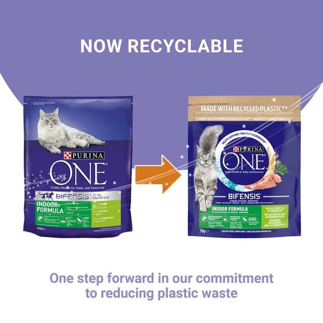 Purina One Indoor Turkey Dry Cat Food   750g