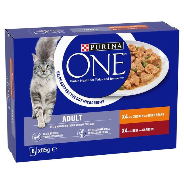 Purina One Mini Fillets Chicken &amp;amp; Beef Wet Cat Food   8 x 85g