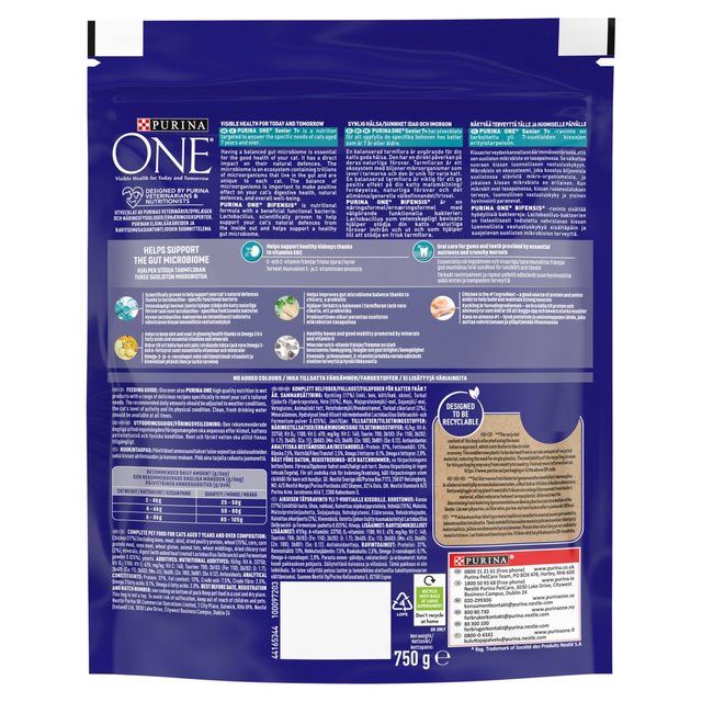 Purina One Senior 7+ Chicken Dry Cat Food    750g