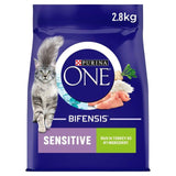 Purina ONE Sensitive Dry Cat Food Turkey and Rice   2.8kg