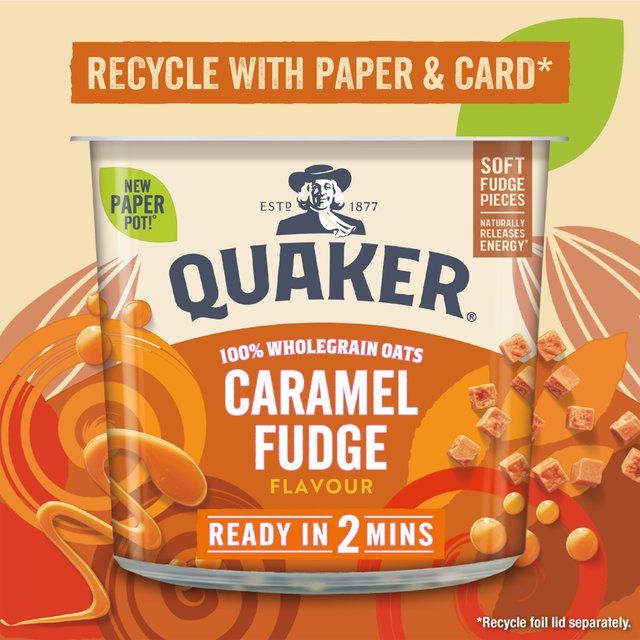 Quaker Heavenly Oats Caramel Fudge Porridge Cereal Pot   58g