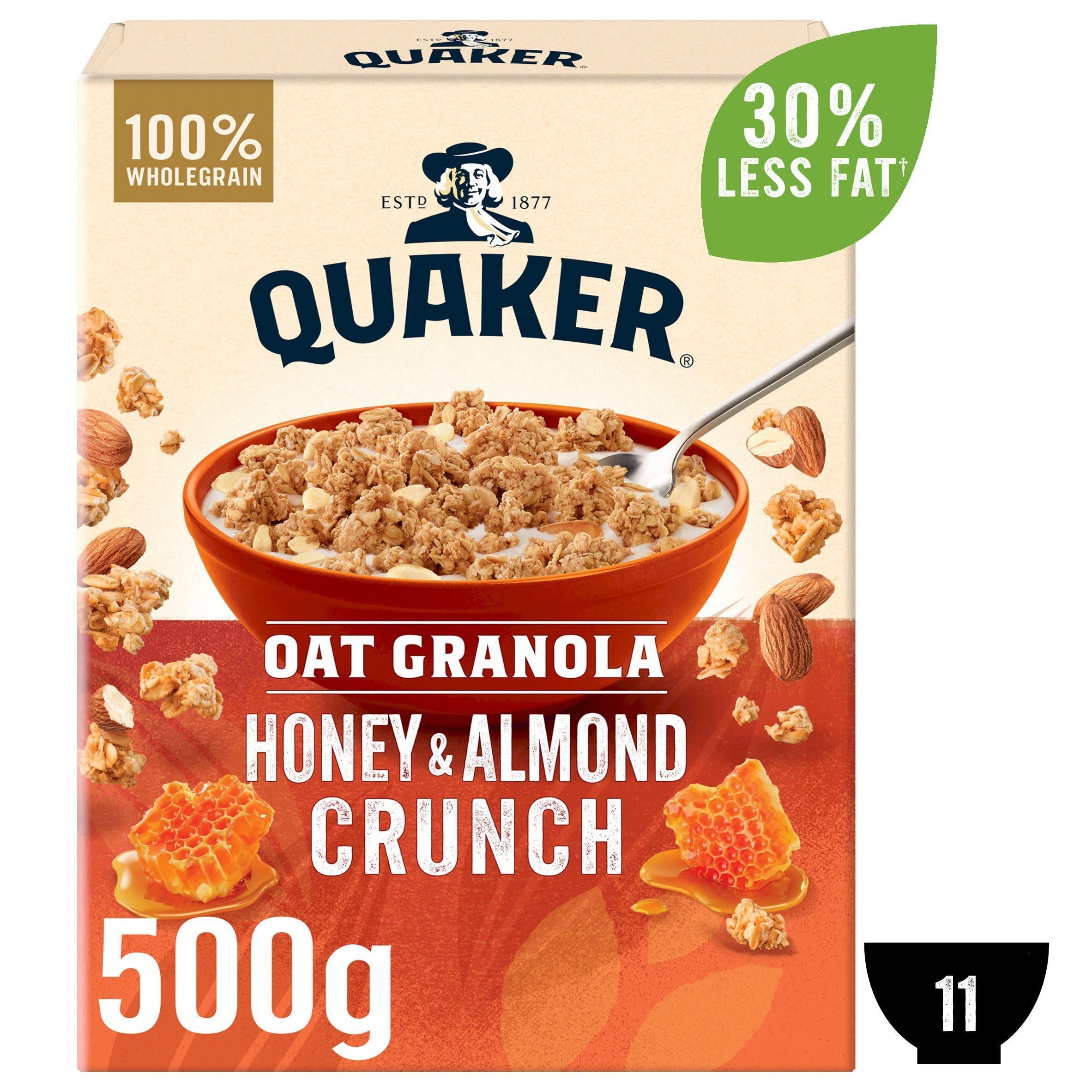 Quaker Oat Honey &amp;amp; Almond Granola 500g