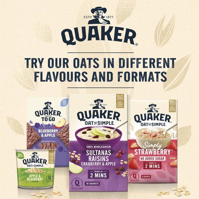 Quaker Oat So Simple Apple &amp;amp; Blueberry Porridge Sachets Cereal   10 per pack