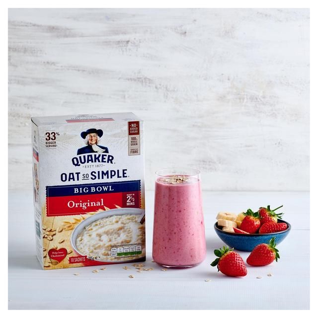 Quaker Oat So Simple Big Bowl Original Porridge Sachets Cereal   6 per pack