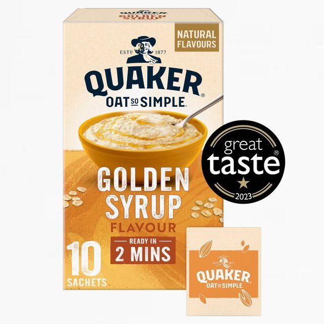 Quaker Oat So Simple Golden Syrup Porridge Sachets Cereal   10 per pack