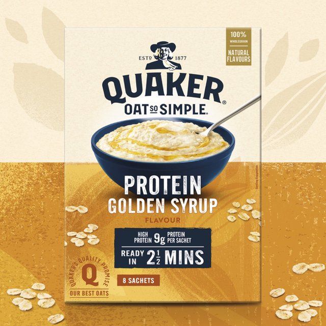 Quaker Oat So Simple Protein Golden Syrup Porridge Sachets Cereal   8 per pack