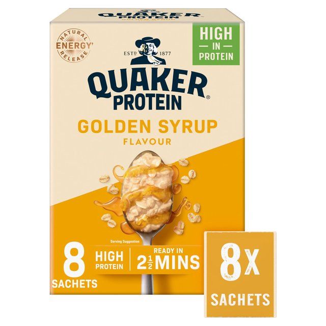 Quaker Oat So Simple Protein Golden Syrup Porridge Sachets Cereal   8 per pack