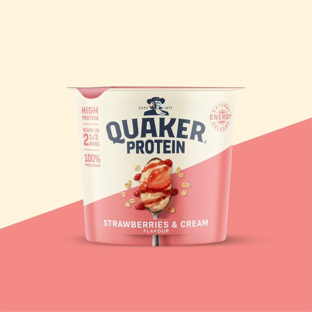 Quaker Oat So Simple Protein Porridge Strawberries and Cream Cereal Pot   59g