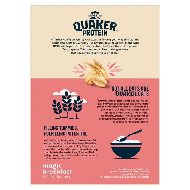 Quaker Oat So Simple Protein Strawberries &amp;amp; Cream Porridge Sachets Cereal   8 x 1 per pack