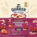 Quaker Oat So Simple Strawberry Raspberry &amp;amp; Cranberry Sachets Cereal   10 per pack