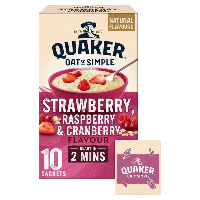 Quaker Oat So Simple Strawberry Raspberry &amp;amp; Cranberry Sachets Cereal   10 per pack