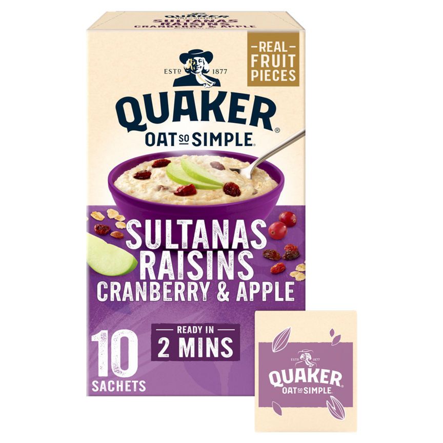 Quaker Oat So Simple Sultanas &amp;amp; Raisins Porridge 10 Pack