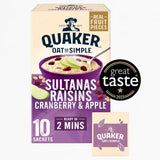 Quaker Oat So Simple Sultanas &amp;amp; Raisins Porridge Sachets 10x38.5g