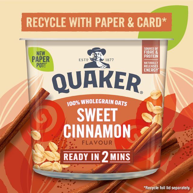 Quaker Oat So Simple Sweet Cinnamon Porridge Cereal Pot   57g
