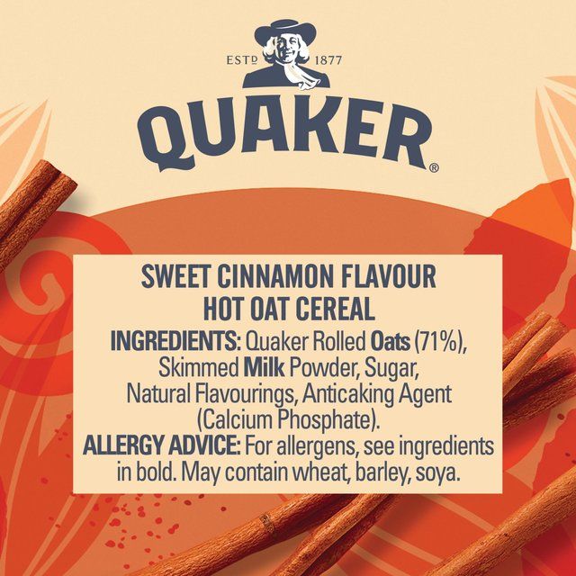 Quaker Oat So Simple Sweet Cinnamon Porridge Cereal Pot   57g