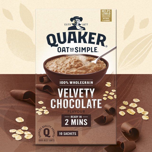 Quaker Oat So Simple Velvety Chocolate Porridge Cereal Sachets   10 per pack