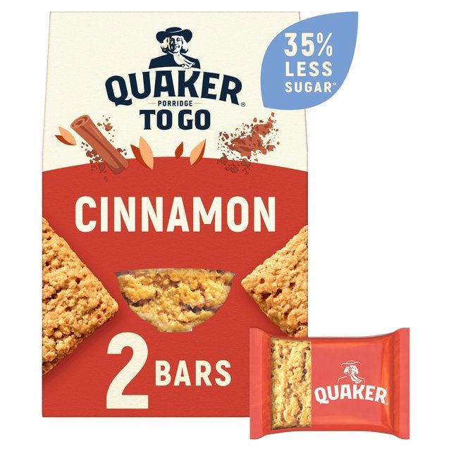Quaker Porridge To Go Cinnamon Breakfast Bars 55g x    2 per pack