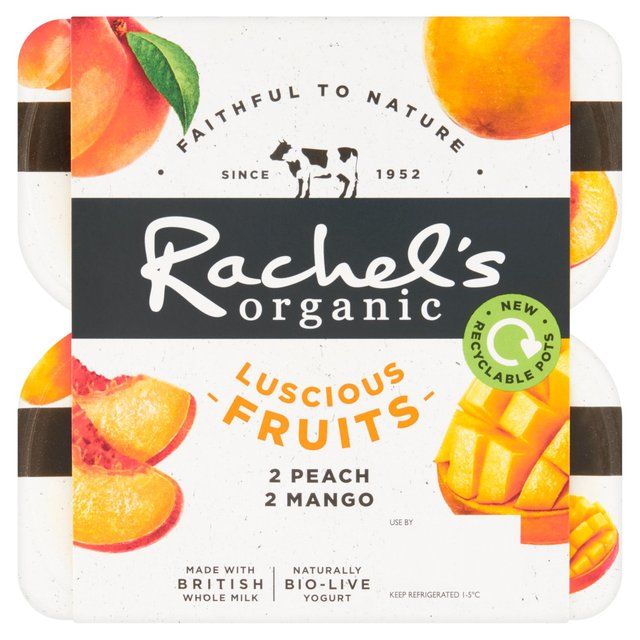 Rachel's Organic Luscious Fruits Peach &amp;amp; Mango   4 x 110g