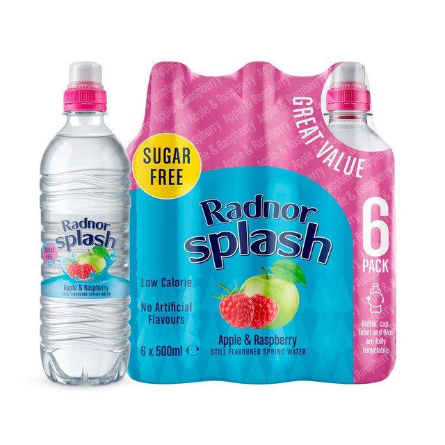 Radnor Splash Apple &amp;amp; Raspberry Flavoured Water   6 x 500ml