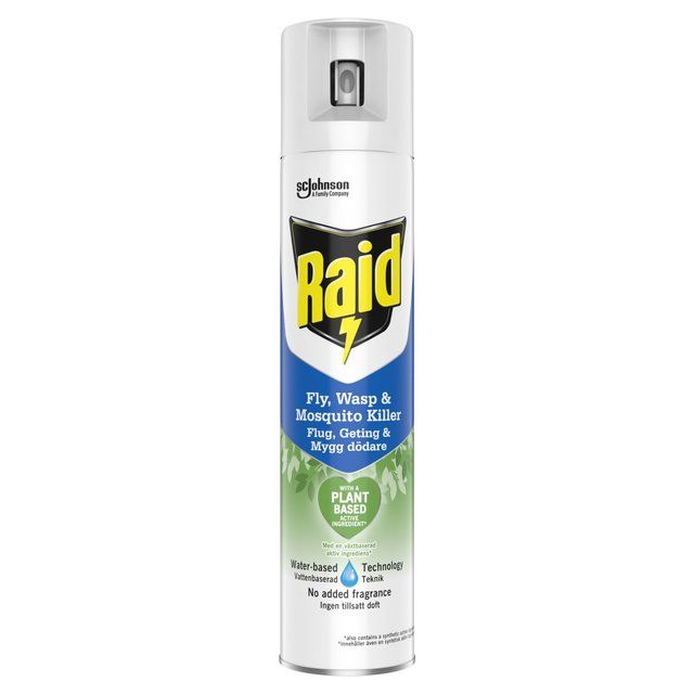 Raid Plant Based Fly Wasp &amp;amp; Mosquito Killer Aerosol Spray   300ml