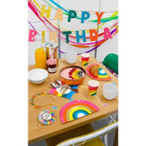 Rainbow Paper Party Plates   12 per pack
