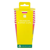 Rainbow Recyclable Paper Party Cups   8 per pack