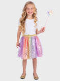 Rainbow Star Tutu Skirt &amp;amp; Wand Fancy Dress Set 3-5 years